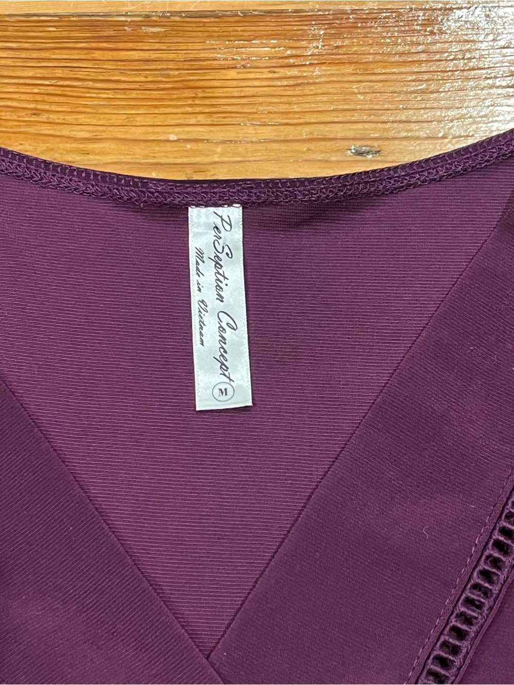 Plum V-Neck Short Sleeve Blouse Workwear Office Chic - Picture 6 of 6